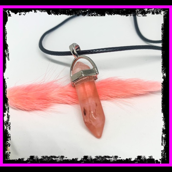 ‼️RELISTED‼️ Rose Quartz Crystal Silver Leather Necklace - Picture 10 of 14